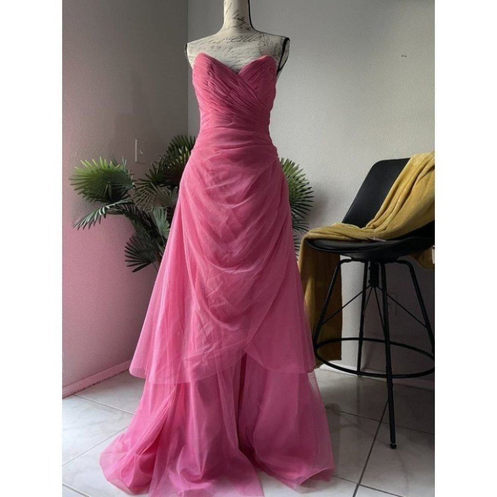 Morgan And Co. Strapless Prom Pink Long Gown